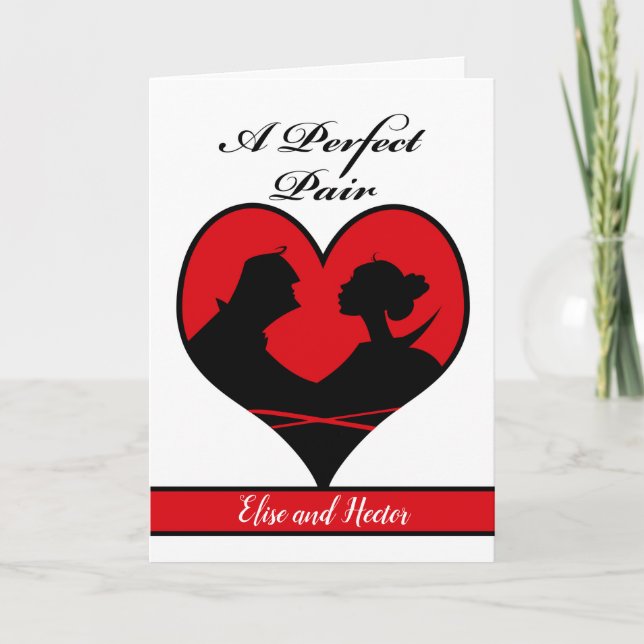 Tarjeta El día de San Valentín para una pareja Añadir su t (Anverso)