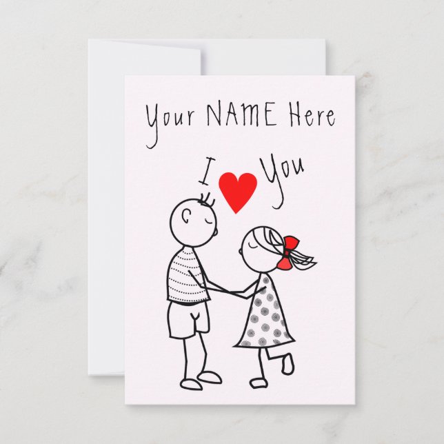 Tarjeta el día de San Valentín Pareja Romántica -  (Anverso)