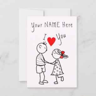 Tarjeta el día de San Valentín Pareja Romántica -