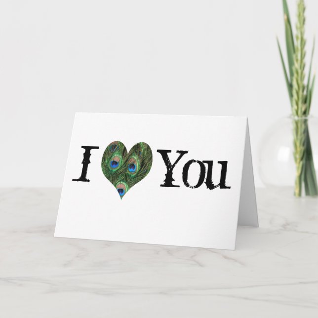 Tarjeta El día de San Valentín Peacock (Anverso)