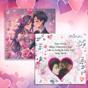 Tarjeta El día de San Valentín personalizado de Cute Coupl