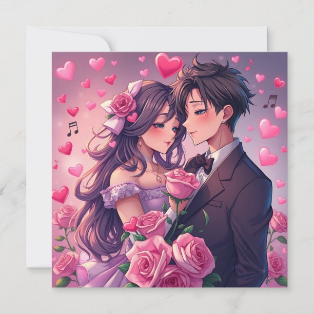 Tarjeta El día de San Valentín personalizado de Cute Coupl (Anverso)
