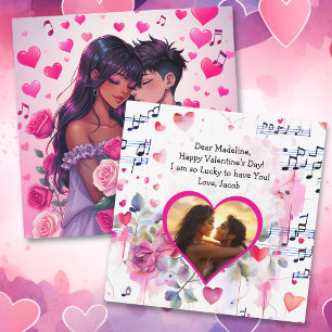 Tarjeta El día de San Valentín personalizado de la anime b