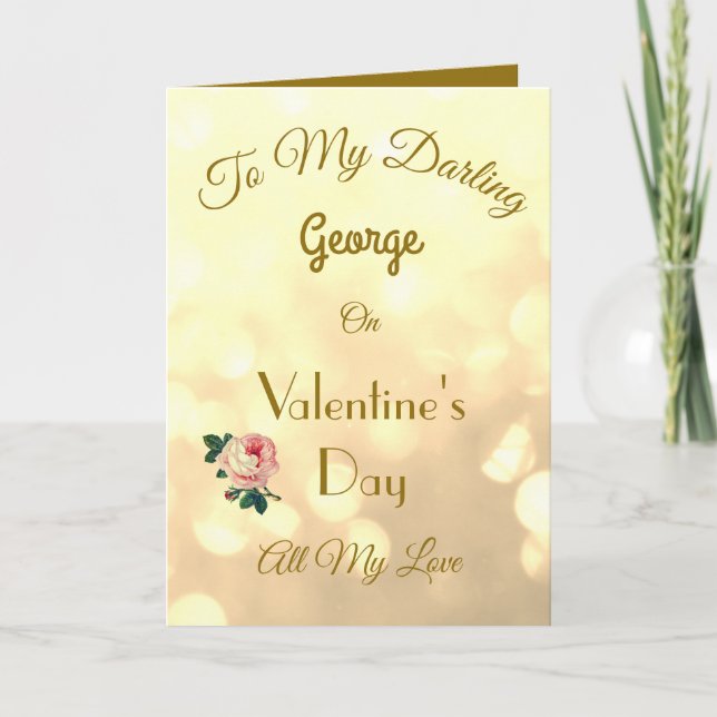 Tarjeta El día de San Valentín personalizado de lujo (Anverso)