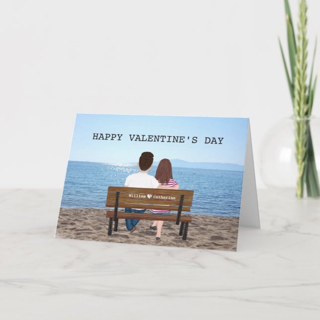 Tarjeta El día de San Valentín personalizado Nombres de ba (Anverso)
