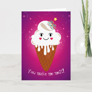 Tarjeta El día de San Valentín precioso del cono de helado
