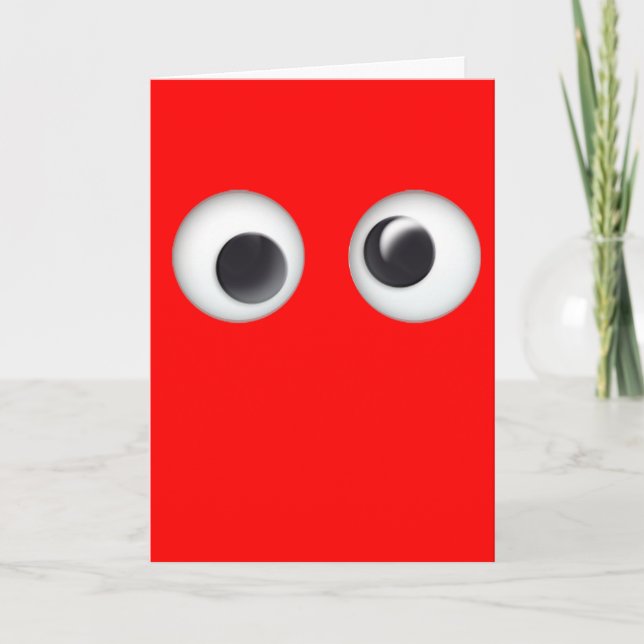Tarjeta El día de San Valentín Red Googly Eyes (Anverso)