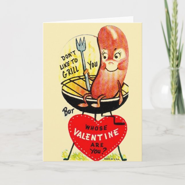 Tarjeta El día de San Valentín retro parrillada de (Anverso)
