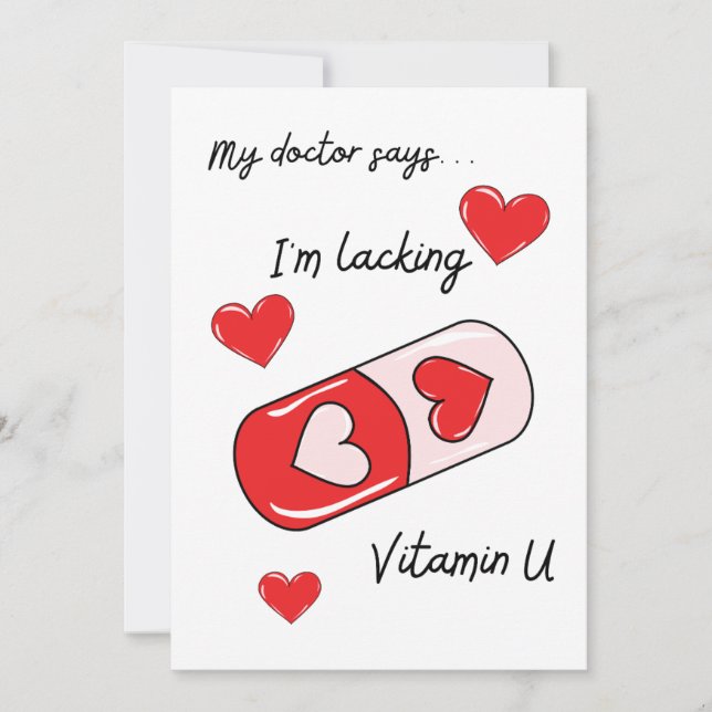 Tarjeta El día de San Valentín Romantic Love Pill  (Anverso)