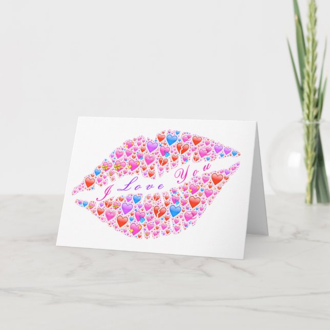 Tarjeta El día de San Valentín romántica Corazones (Anverso)
