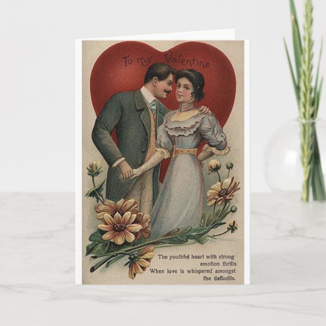 Tarjeta El día de San Valentín romántica victorian (Anverso)