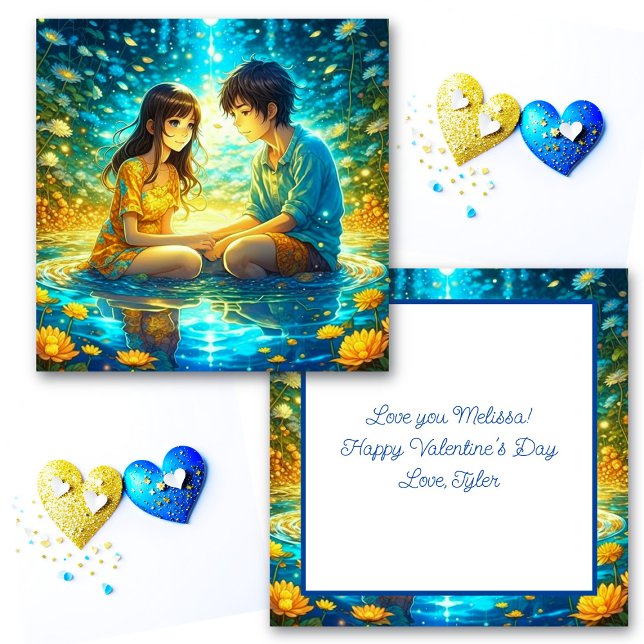 Tarjeta El día de San Valentín romántico de pareja románti (Subido por el creador)