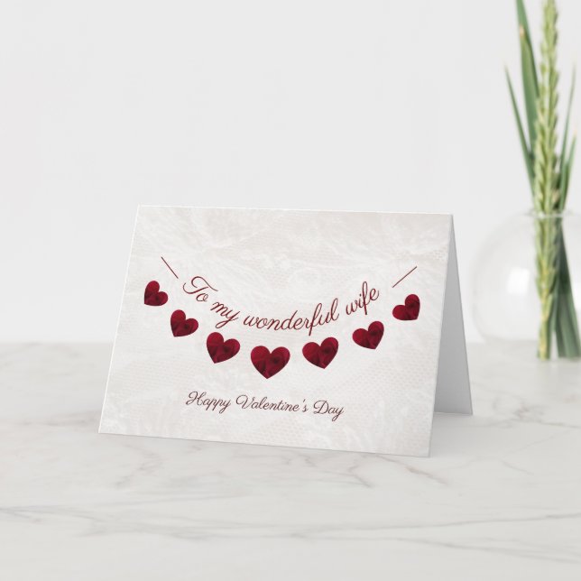 Tarjeta El día de San Valentín romántico esposa de Bunting (Anverso)