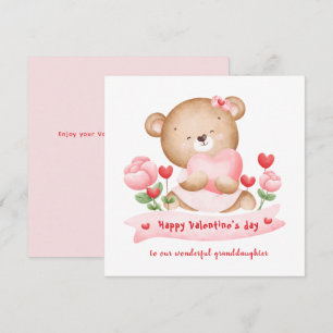 Tarjeta El día de San Valentín rosa chica el día d