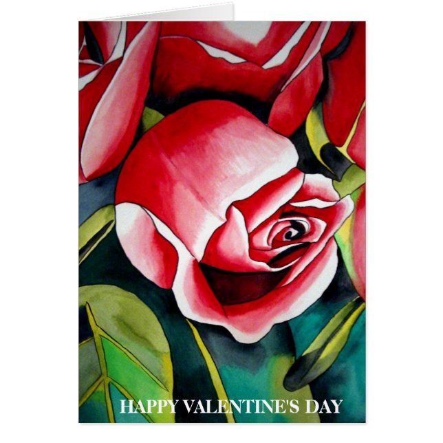 Tarjeta El día de San Valentín rosa Rosebud (Frente)