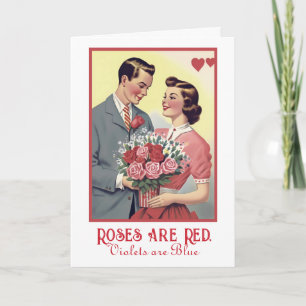 Tarjeta El día de San Valentín Rosas de la época son rojos