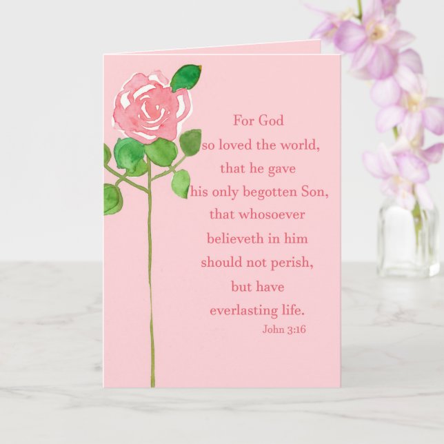 Tarjeta El día de San Valentín Rosas religiosos John Bible (Orquídea)