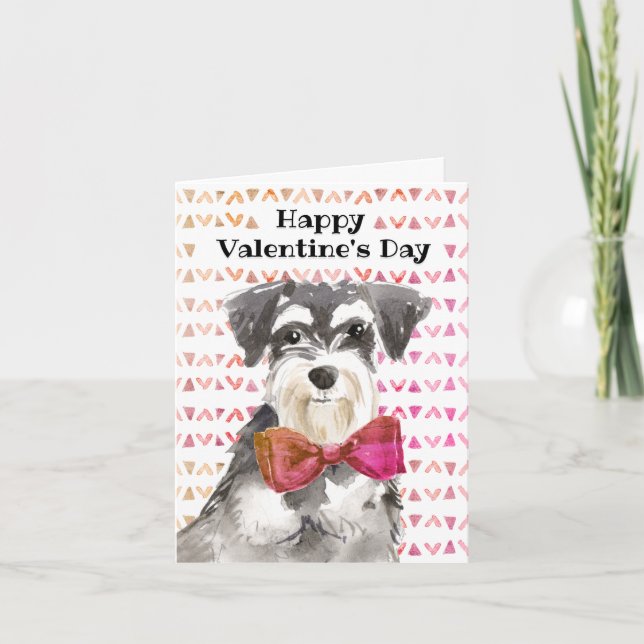 Tarjeta El día de San Valentín Schnauzer Perro listo para  (Anverso)