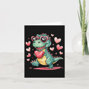 Tarjeta El día de San Valentín T-rex Dinosaur Love Cute Wo