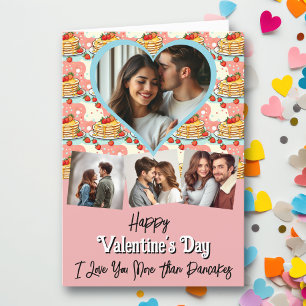 Tarjeta El día de San Valentín temática de Pancake Pun