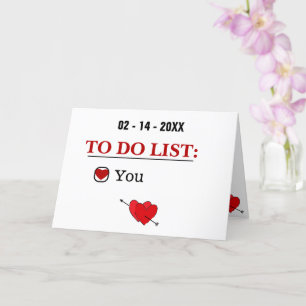 Tarjeta El día de San Valentín travieso, lista de cosas po