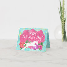 El día de San Valentín Unicornio florido por chica