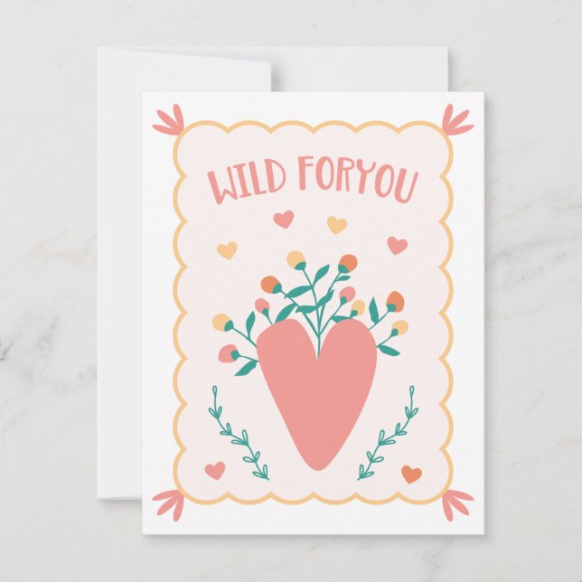 Tarjeta El día de San Valentín "Wild For You" (Anverso)
