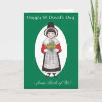 El día de St David, traje Galés, nosotros dos