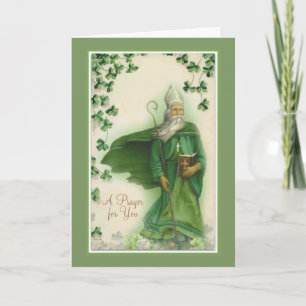 Tarjeta El día de St Patrick con rezo y la bendición