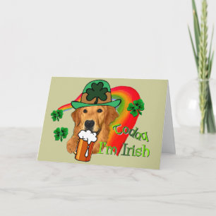 Tarjeta El día de St Patrick del golden retriever