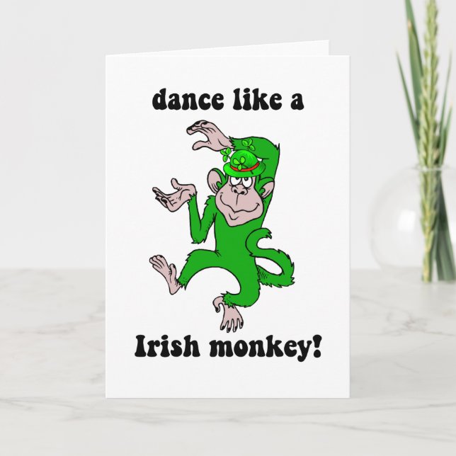 Tarjeta El día de St Patrick divertido del mono (Anverso)