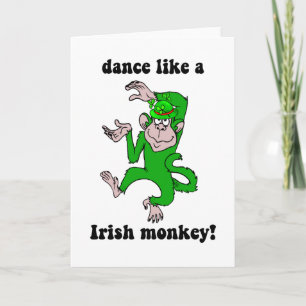 Tarjeta El día de St Patrick divertido del mono