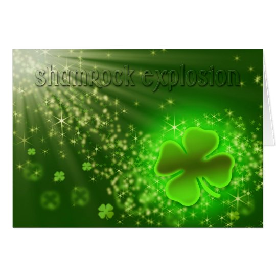 Tarjeta El día de St Patrick - explosión del trébol -
