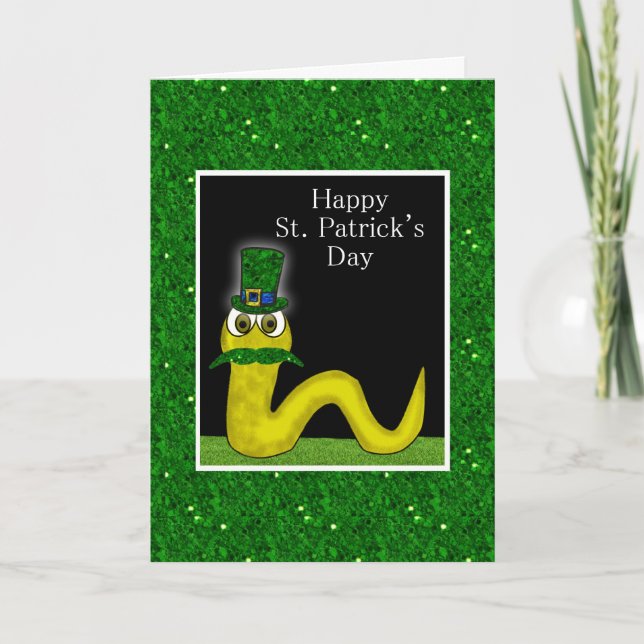 Tarjeta El día de St Patrick feliz con humor divertido de (Anverso)