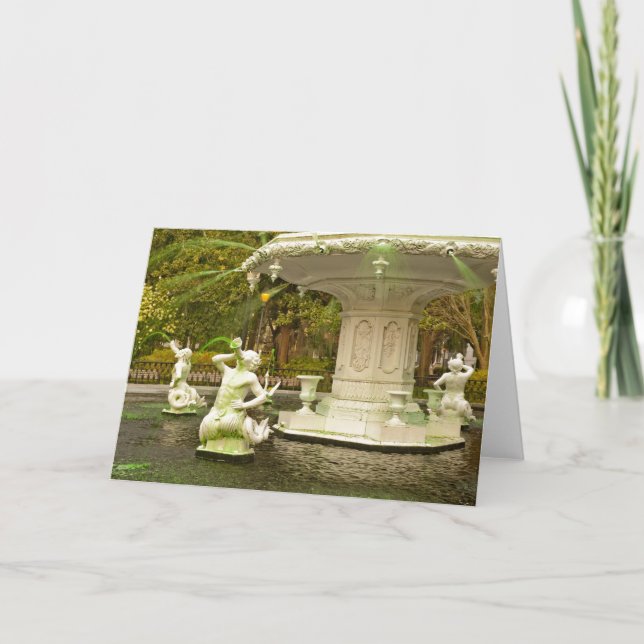 Tarjeta El día de St Patrick - fuente de Forsyth, sabana, (Anverso)