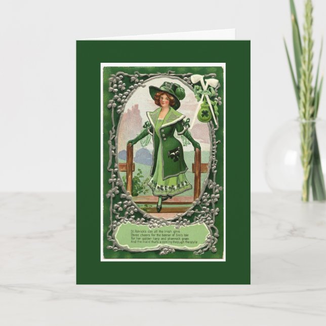 Tarjeta El día de St Patrick irlandés de las mujeres del (Anverso)