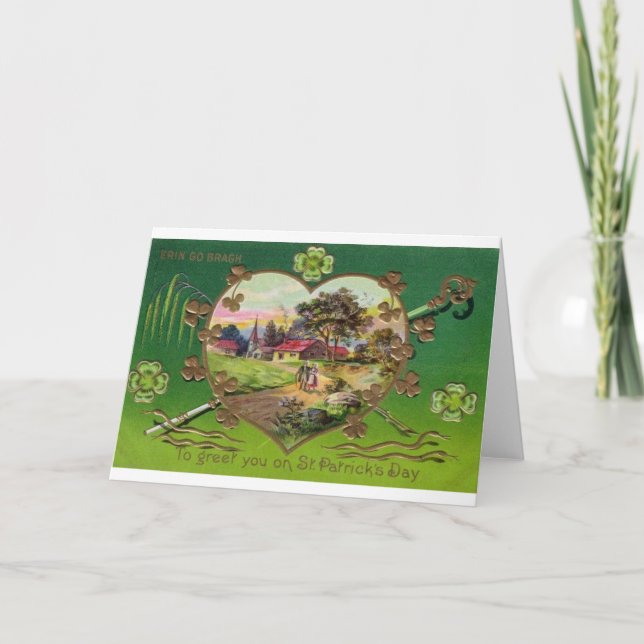 Tarjeta El día de St Patrick retro del irlandés del (Anverso)