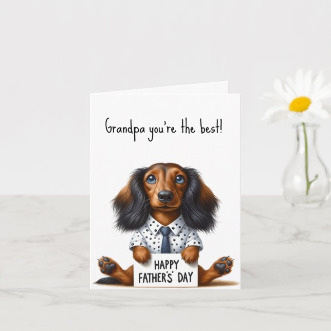 Tarjeta El día del abuelo feliz del padre (Planta pequeña)