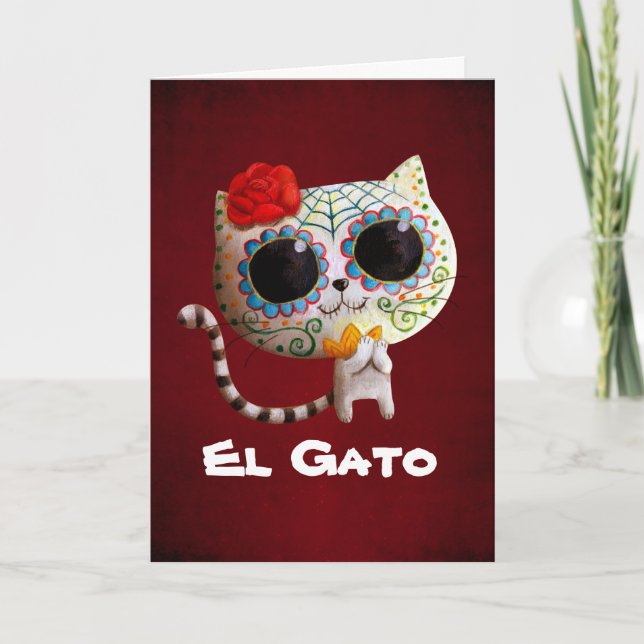 Tarjeta El día del gato lindo muerto (Anverso)