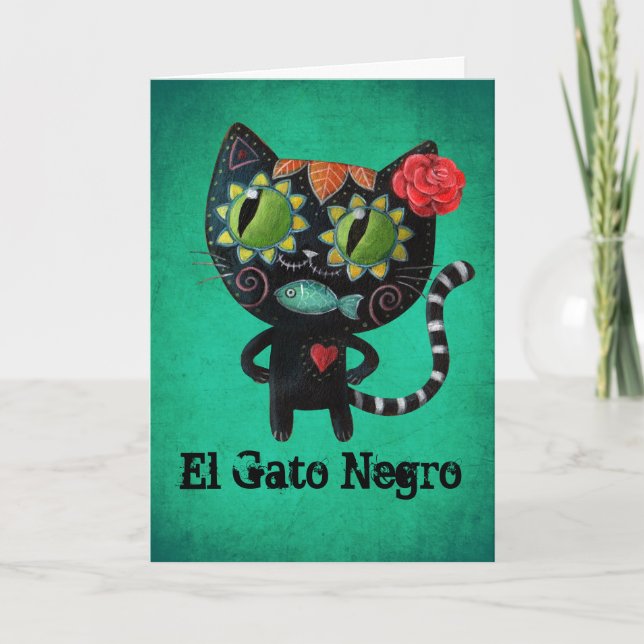 Tarjeta El día del gato negro muerto (Anverso)