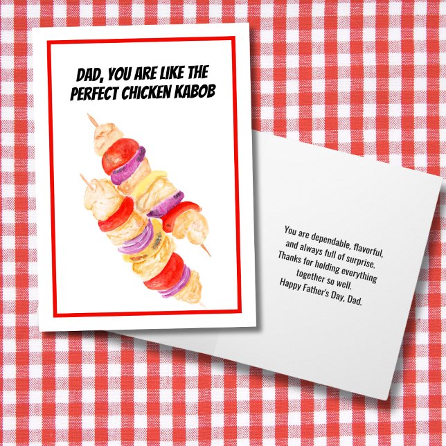 Tarjeta El día del padre acuarela pollo Kabob (Subido por el creador)