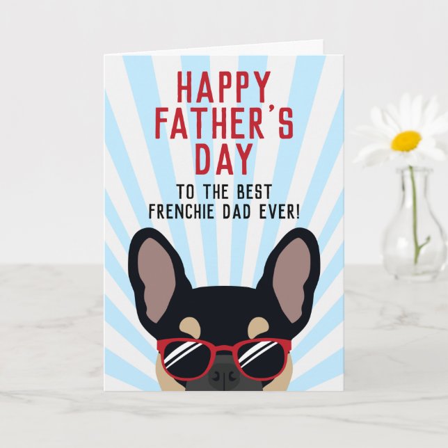 Tarjeta El Día del Padre Francés y el Bulldog Francés Negr (Planta pequeña)