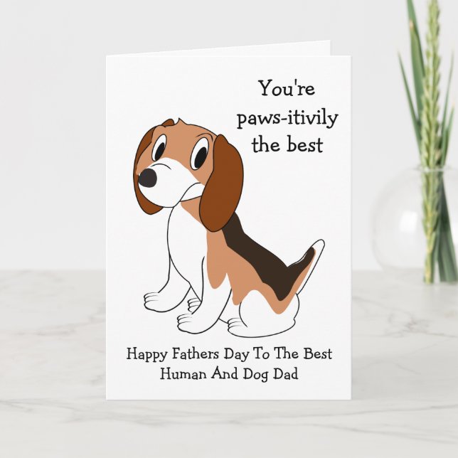 Tarjeta El Día del Padre Personalizado del Perro Beagle (Anverso)