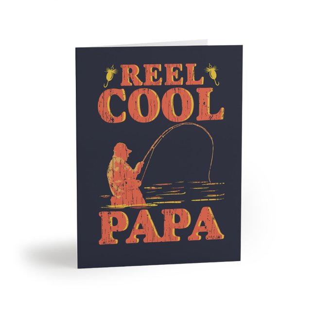 Tarjeta El Día del Padre Reel Guay Papa (Reel Cool Papa Fishing Lover Dad Fathers Day Greetings Card)