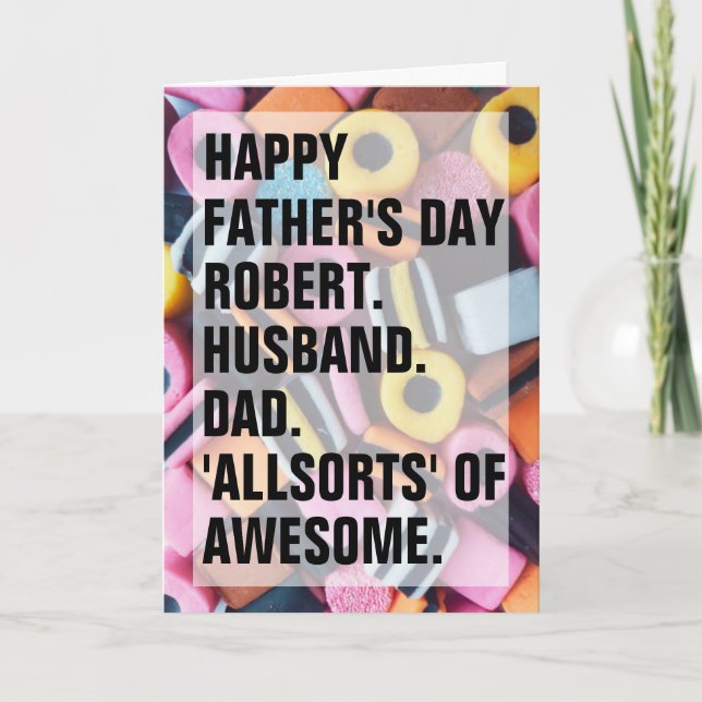 Tarjeta El Día del Padre retro Allanó el texto del Persona (Anverso)