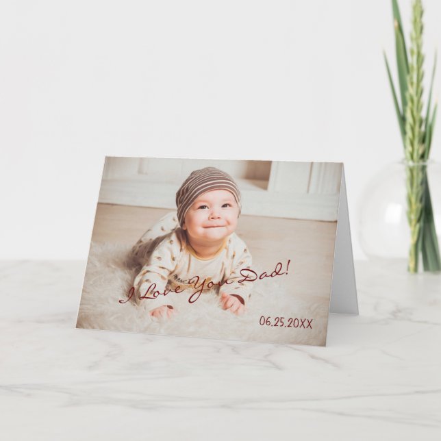 Tarjeta El día del padre te amo, papá Personalizado foto d (Anverso)