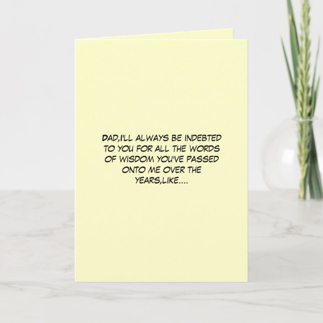 Tarjeta El Día del Padre, una tontería graciosa (Anverso)