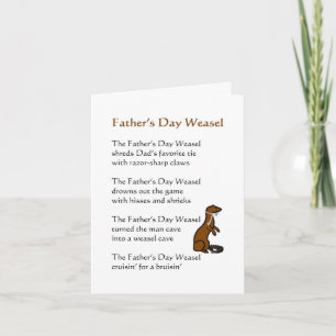 Tarjeta El Día del Padre Weasel un poema divertido para pa