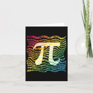 Tarjeta El día del Pi, el estudiante de matemáticas Rainbo