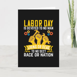 Tarjeta El Día del Trabajo no se dedica a vivir